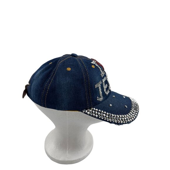 I ❤️ Jesus Denim Bling Cap By Bijorca Adjustable Fit 100% Cotton - Picture 5 of 8